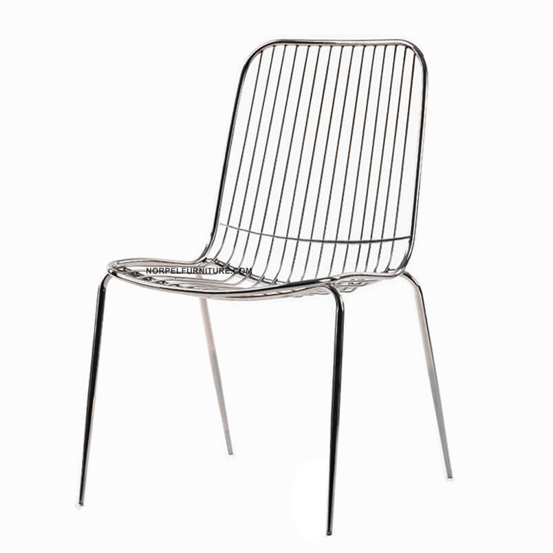 chromed wire chair