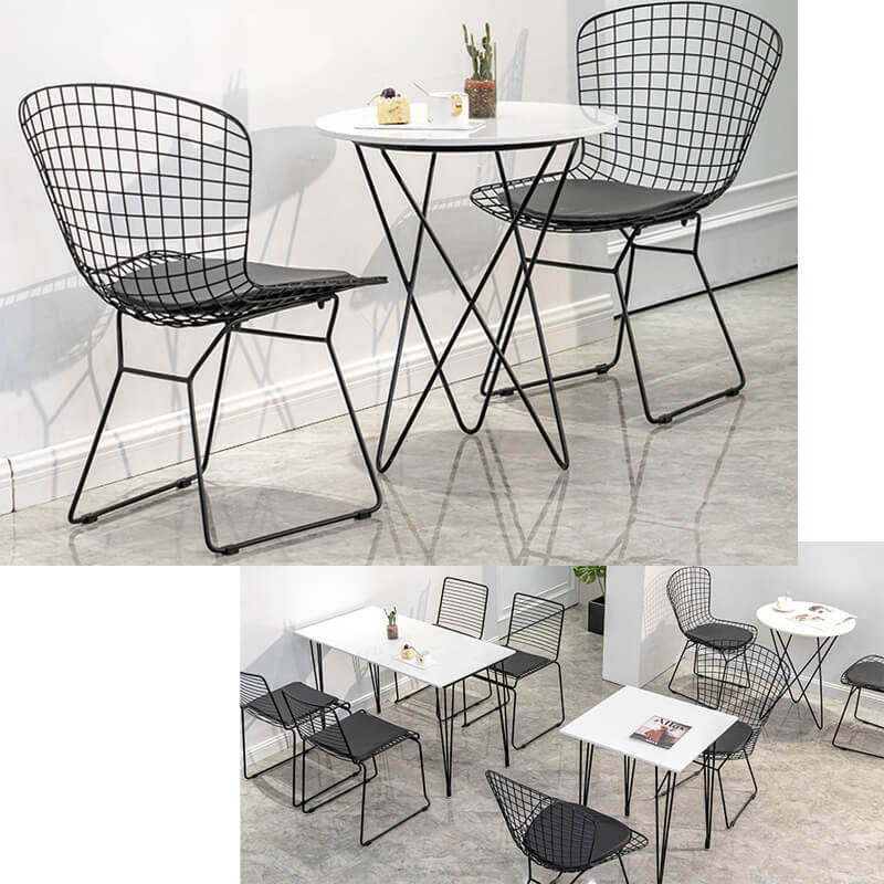black wire chairs dining set