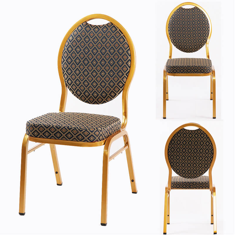Stackable oval back banquet chairs