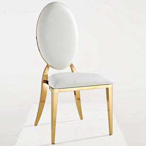 N-138 oval back white wedding chair