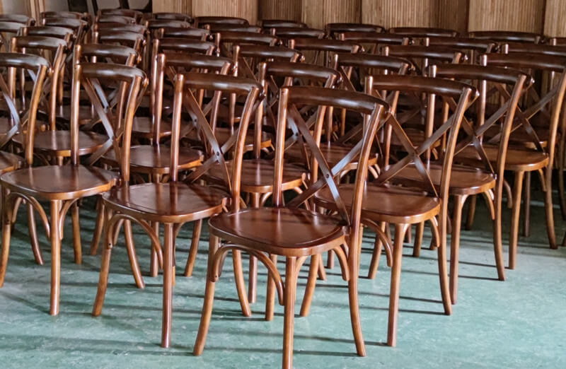 Walnut french restaurant dining chairs