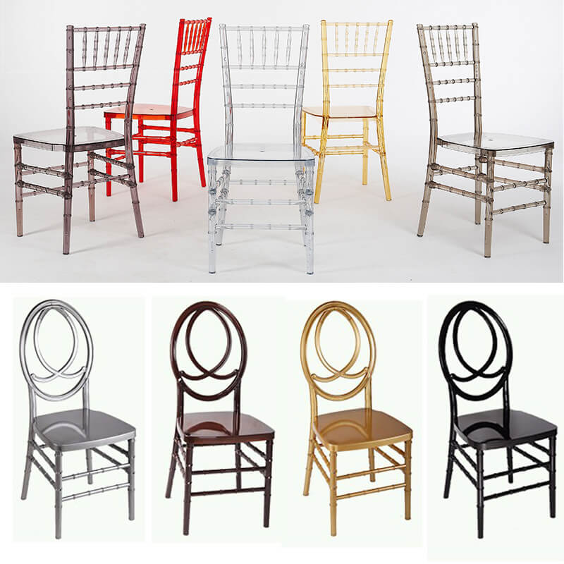 color options of resin tiffany chairs