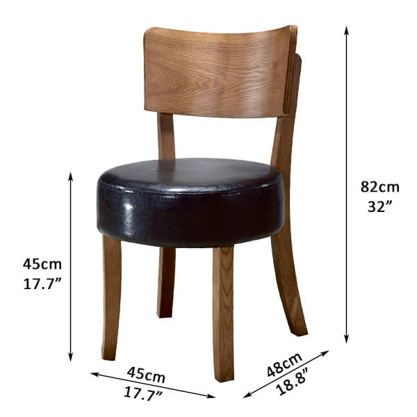 dimension of restaurant dining chair