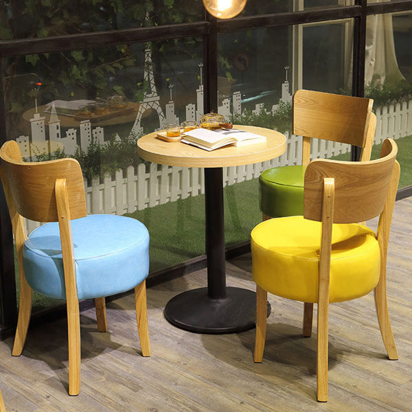 restaurant side chairs with bright color upholsteries