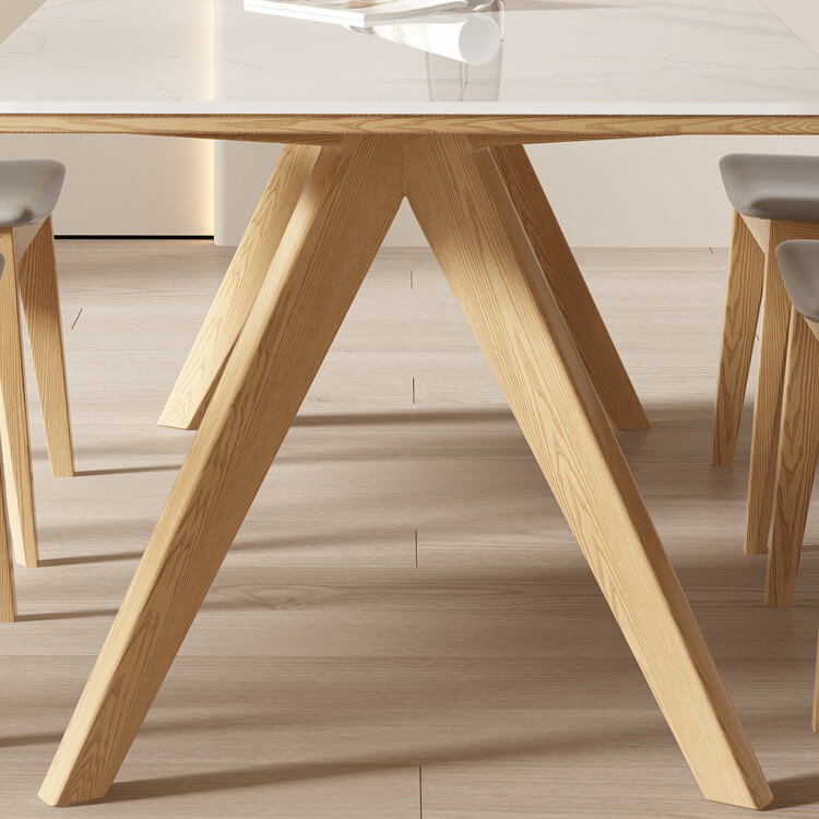 base detail of solid wood dining table
