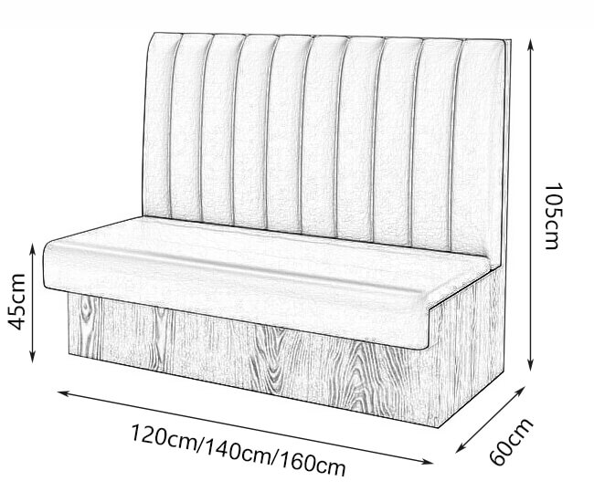 bar booth seating dimensions