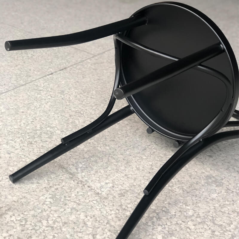 black metal cafe chair details
