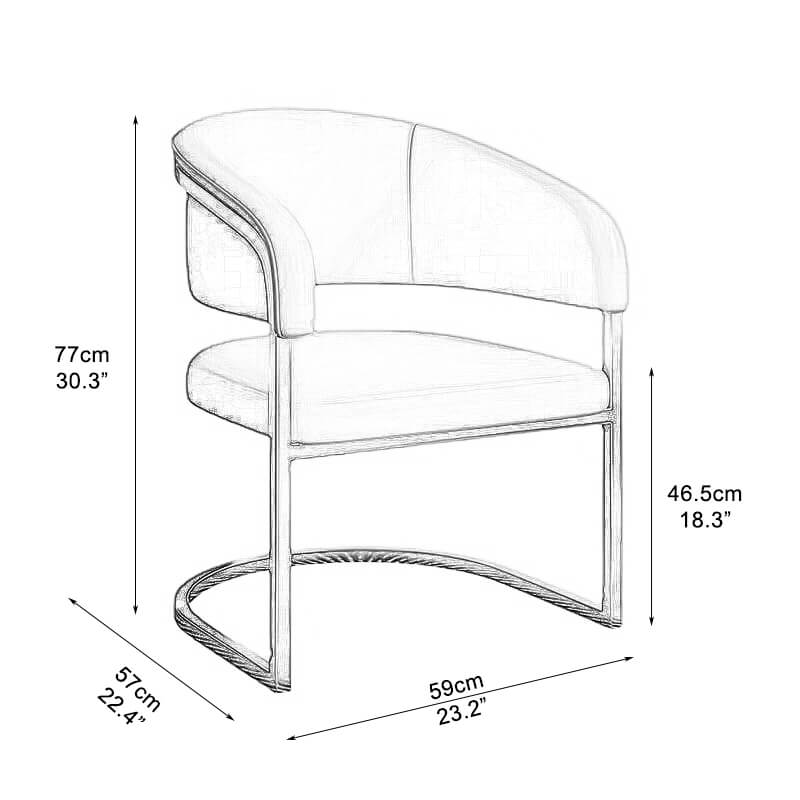 luxury dining chair dimensions