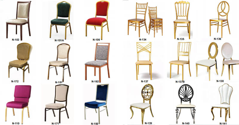 Stacking banquet chairs for restaurant