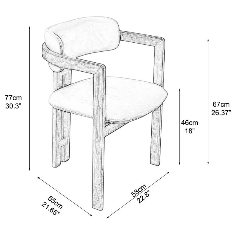 wood restaurant chair size