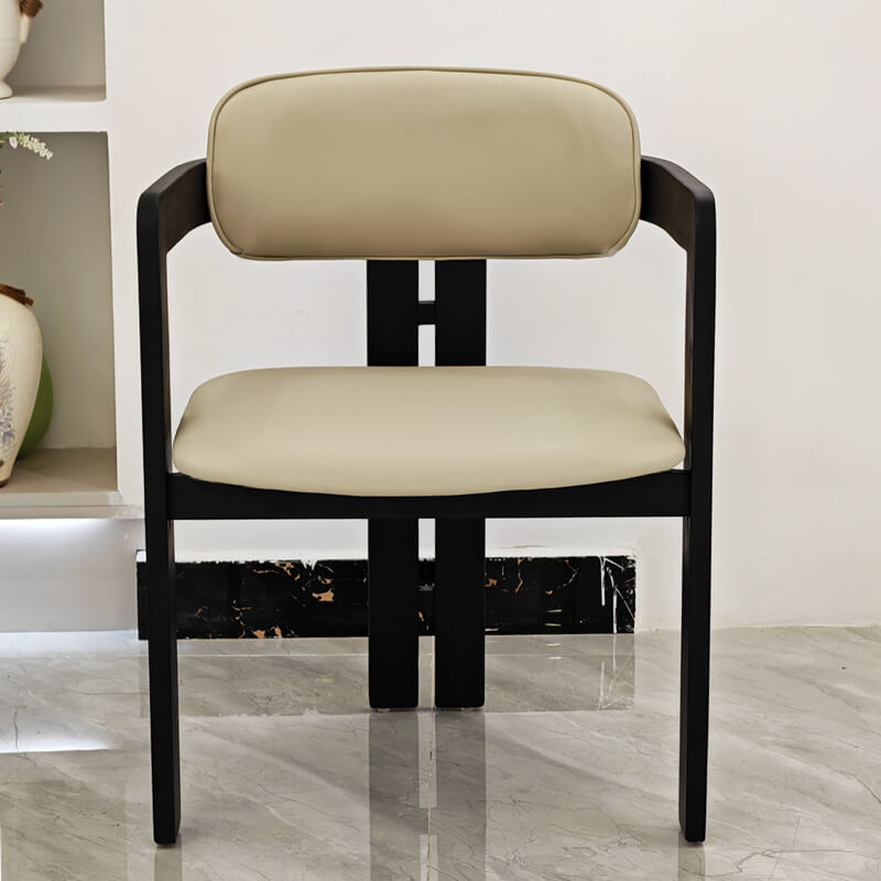 Leather and wood commercial dining chairs