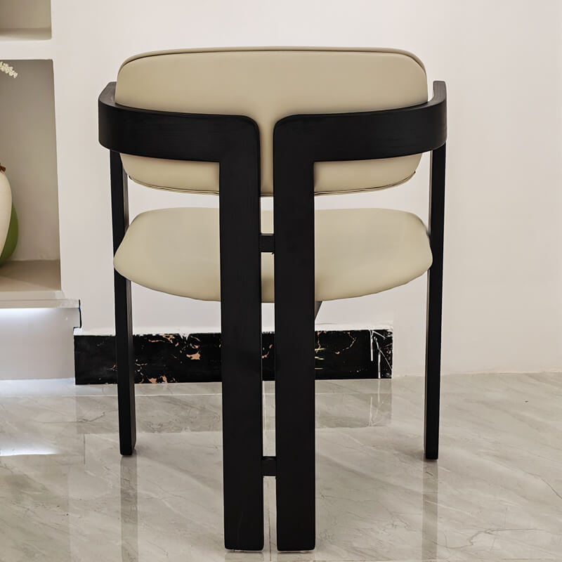 Commercial grade leather wooden dining chairs