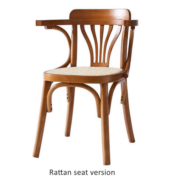 rattan seat wooden restaurant chair