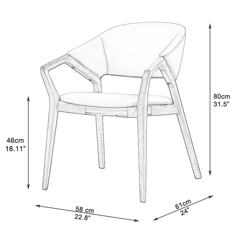 solid wood chair dimensions
