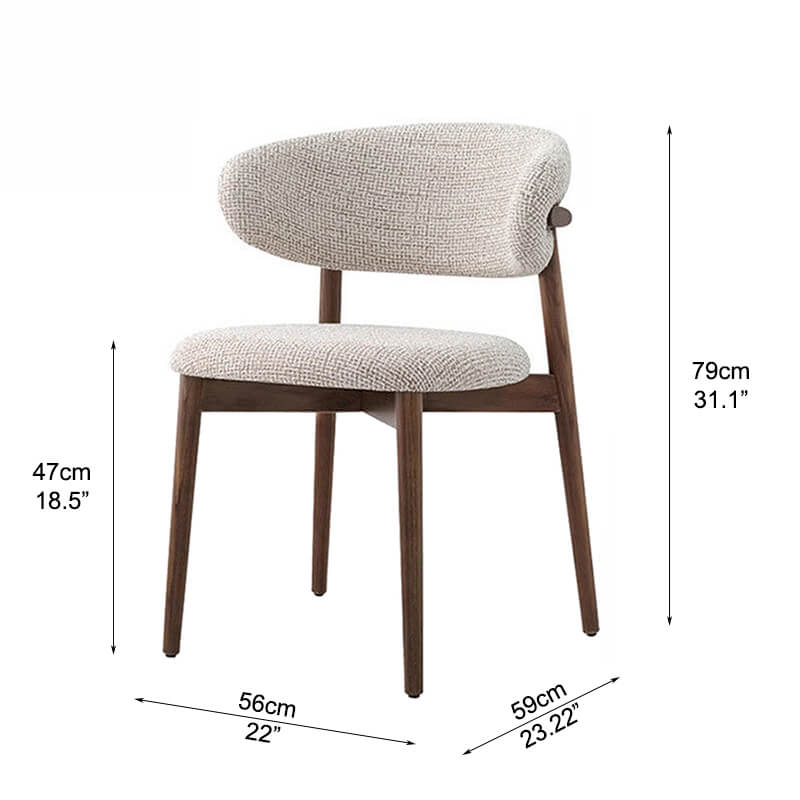 modern upholstered fabric dining chair size