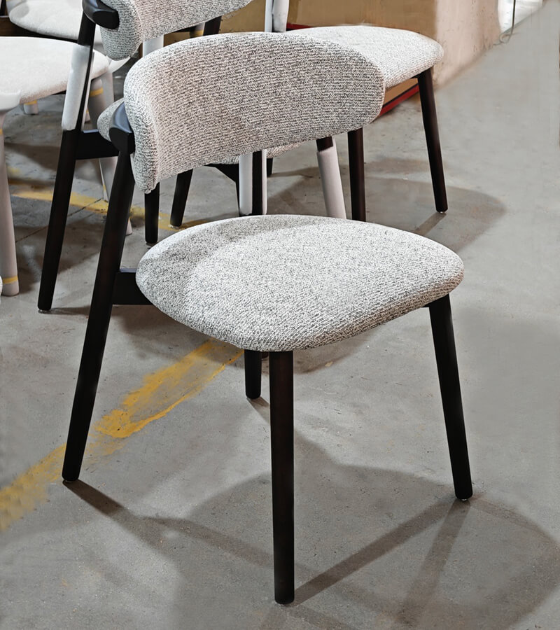 Fabric Dining Chairs Black Legs