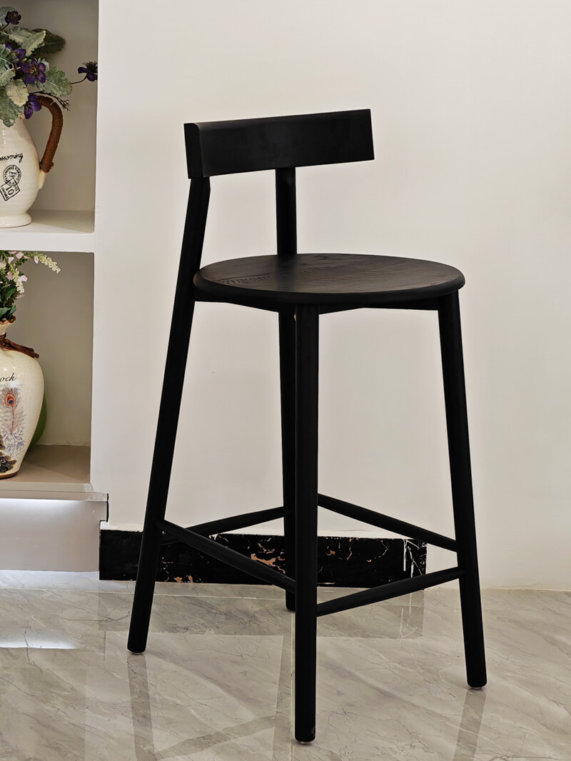 black counter chair made of solid wood black counter chair made of solid wood
