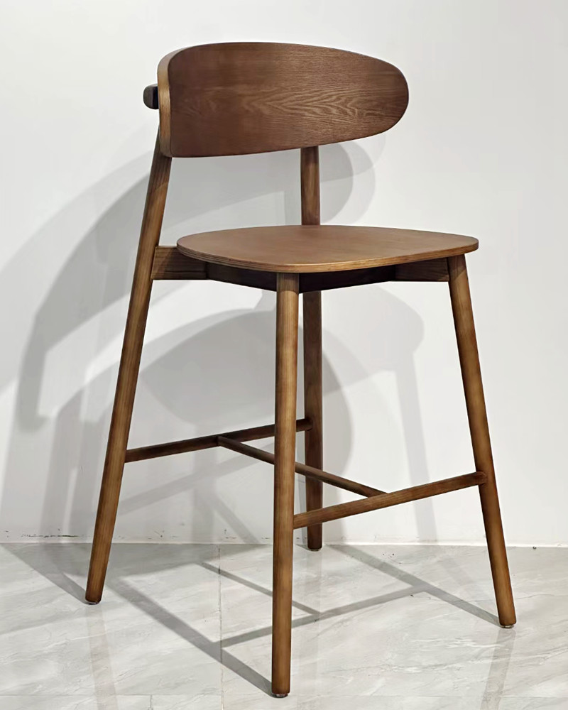 Walnut brown counter stool with back Walnut brown counter stool with back