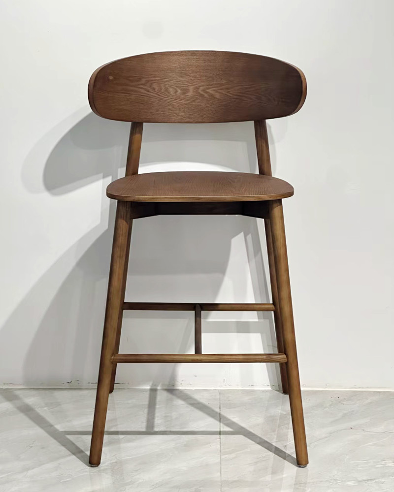 Wooden counter height stool with backrest Wooden counter height stool with backrest