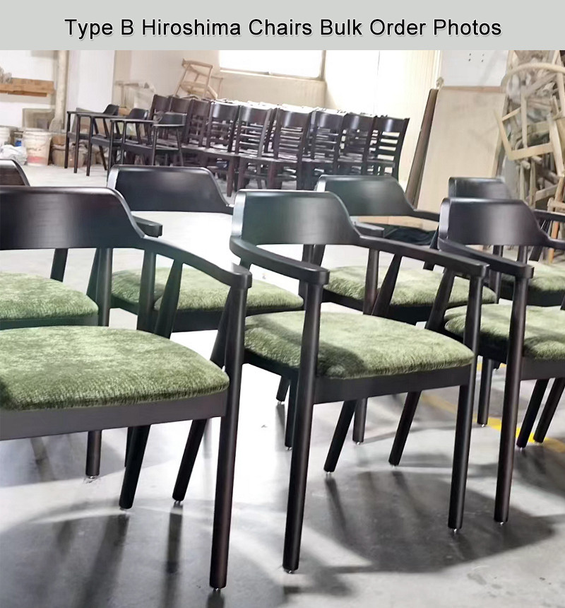 Black hiroshima dining chairs with fabric upholstery