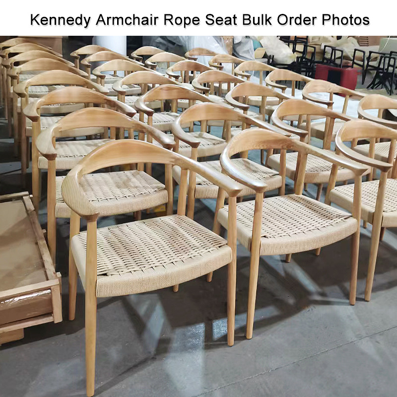 Kennedy armchair with woven rope seat