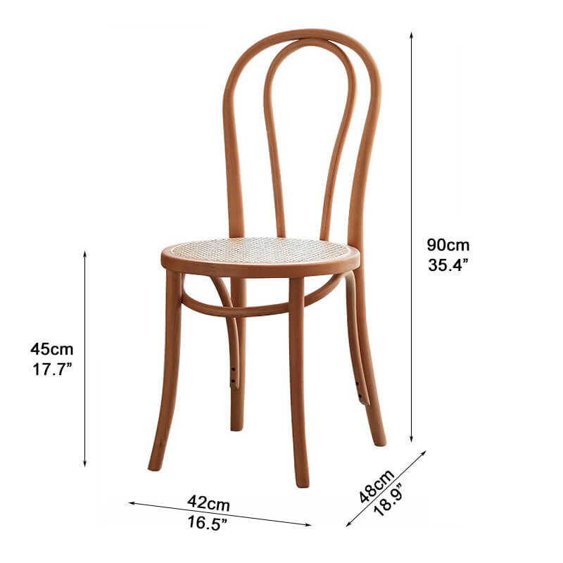 classic rattan and bentwood cafe chair dimensions