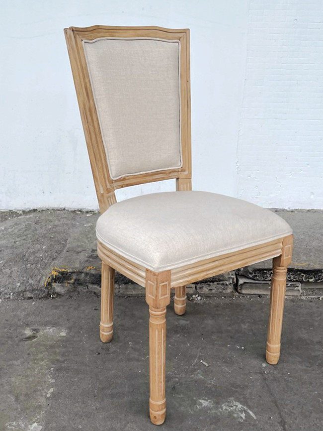 Fabric Upholstered Wooden Antique Dining Chair