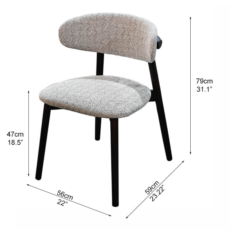 fabric dining chairs dimensions
