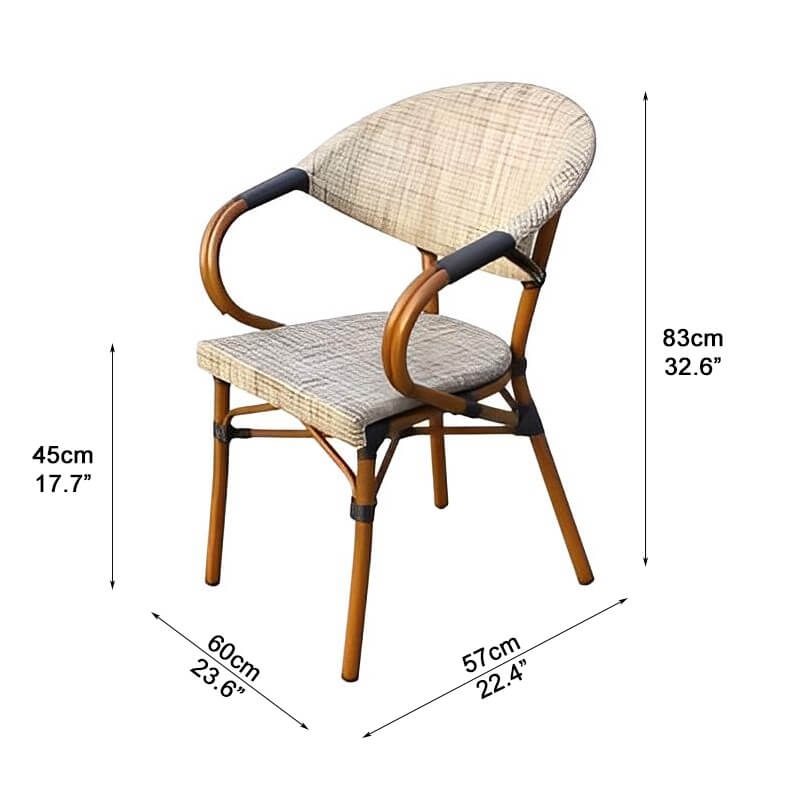outdoor cafe chair dimensions