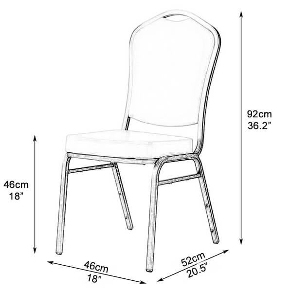 white wedding chair dimensions