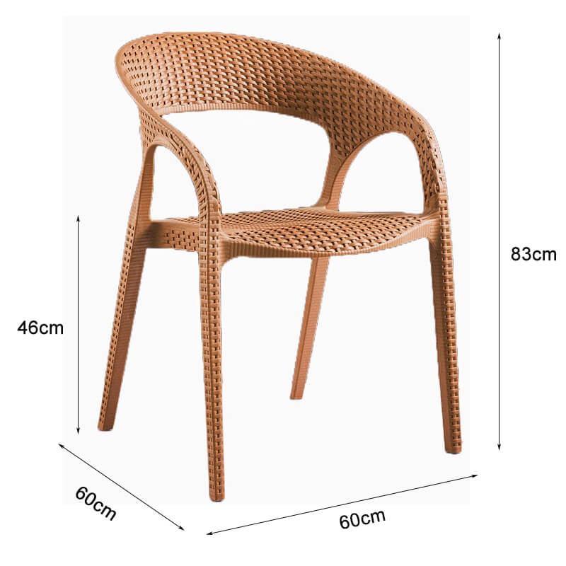 outdoor stackable plastic chair dimension