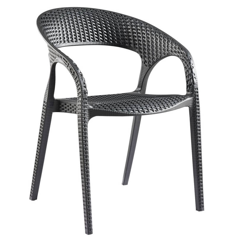 Black outdoor plastic chairs