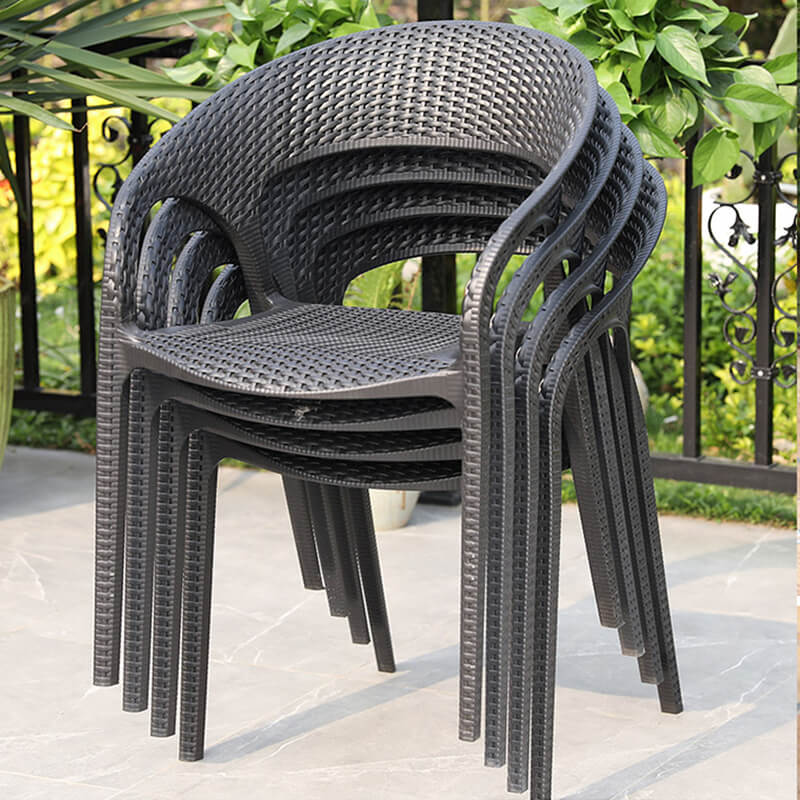 Stackable outdoor plastic chairs