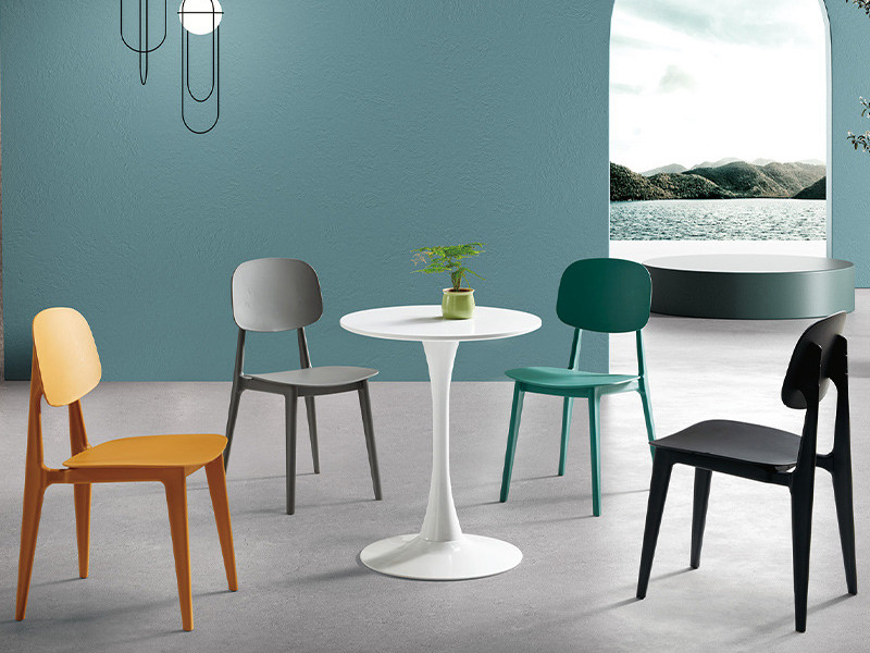 Molded plastic chairs table set of 4