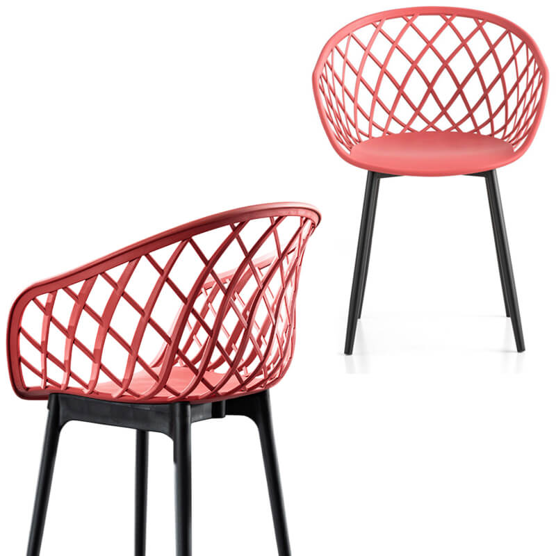 Red round plastic chairs eames style plastic chairs