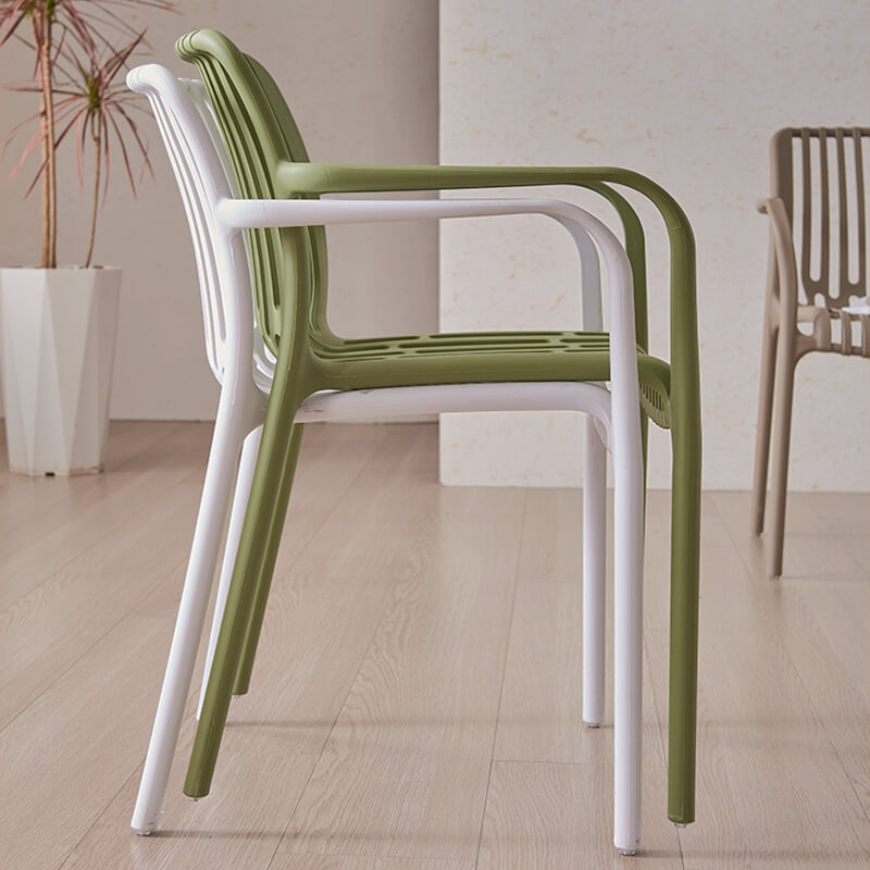 Stackable modern plastic chairs
