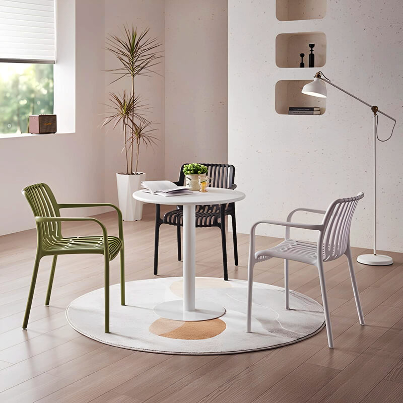 Modern plastic chairs and table set