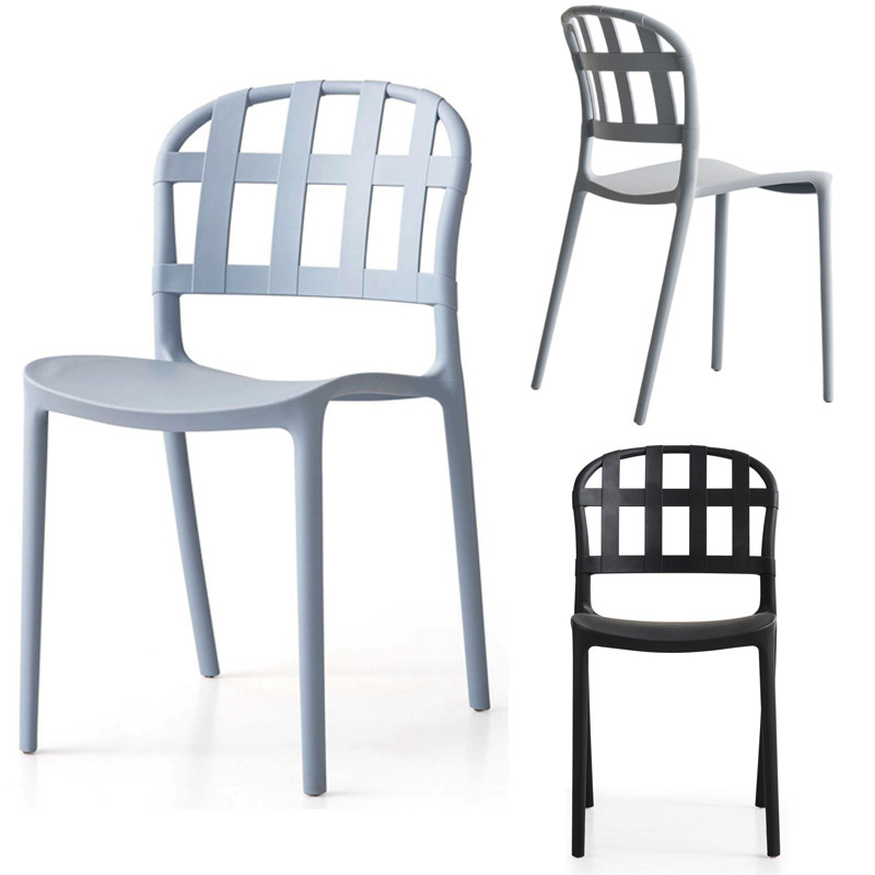 Hollow Checker back plastic stacking chairs