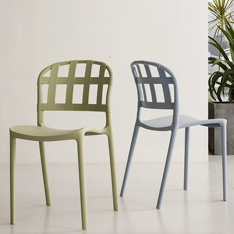 Plastic stacking dining chairs