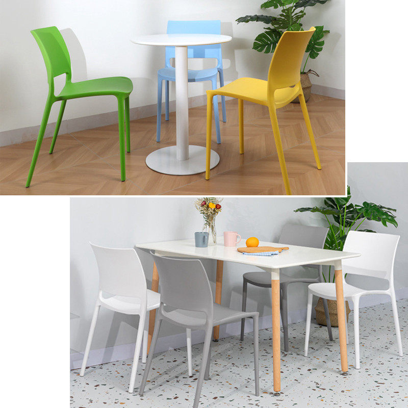 Affordable plastic indoor chairs and table dining set