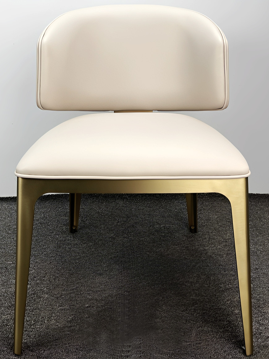 Italian Dining Chairs With Gold Stainless Steel Legs