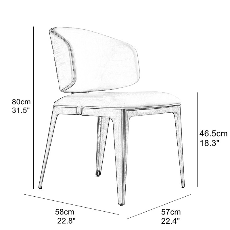 Contemporary Italian Dining Chair Dimensions