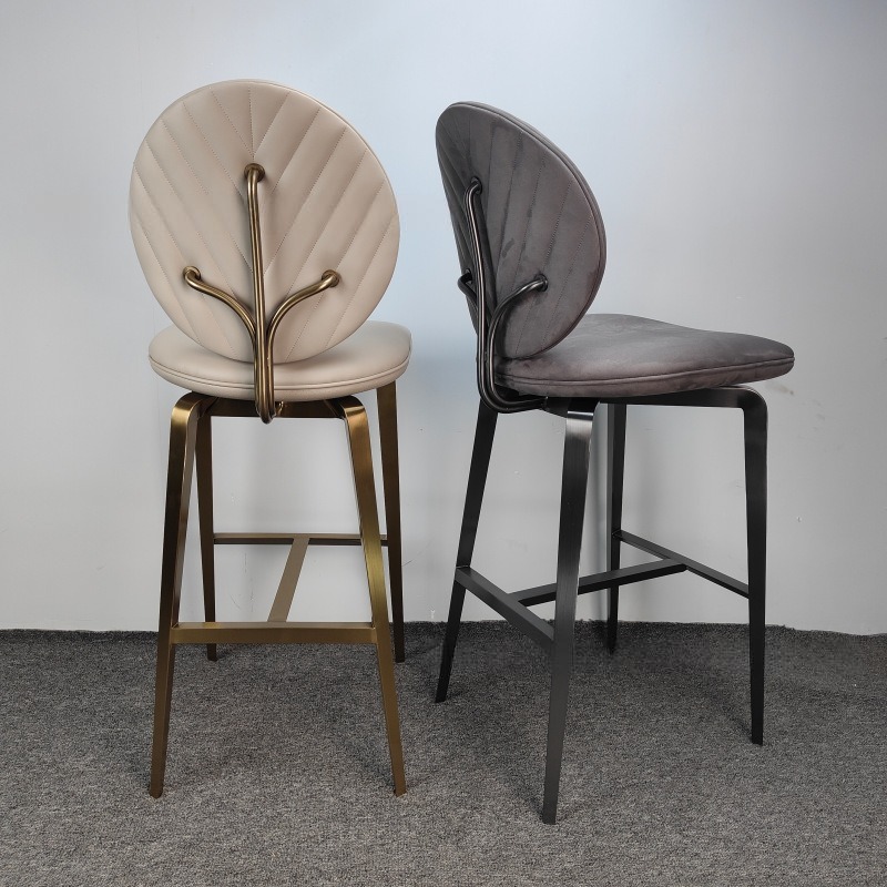 Velvet cushioned luxury high end bar stools