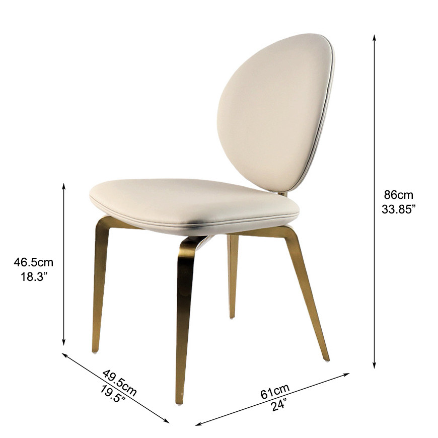 High end dining chair dimensions