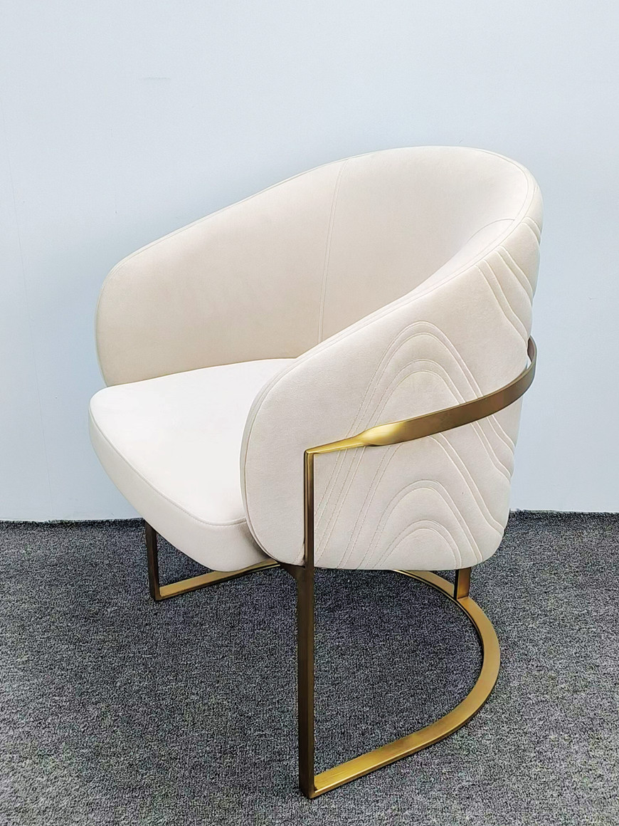 Velvet Cushioned Barrel Luxury Contemporary Dining Chair
