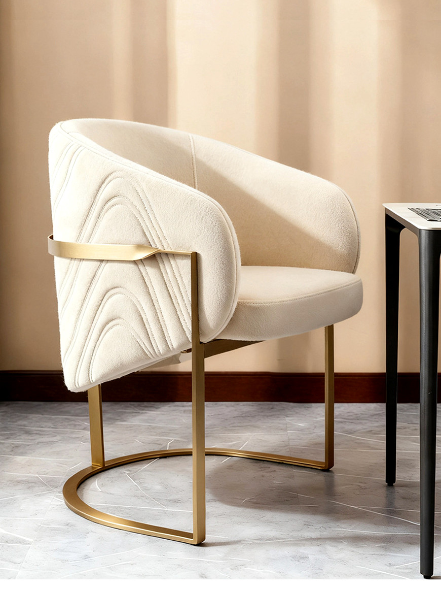 Beige Velvet Luxury Contemporary Dining Chairs