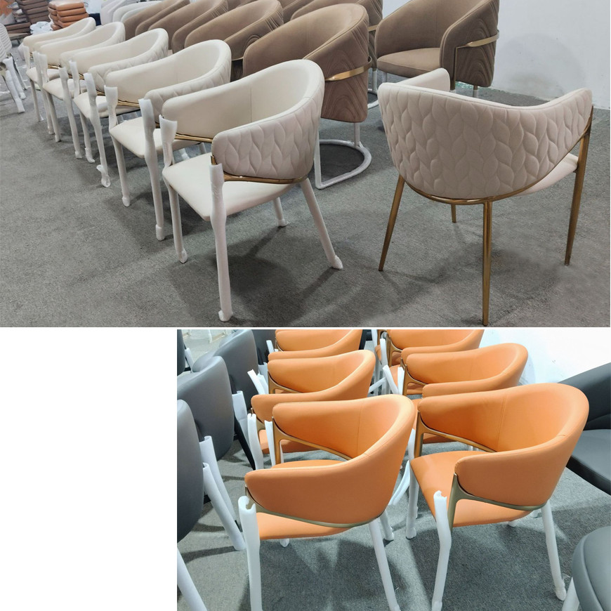 Packing of modern upholstered dining room chairs