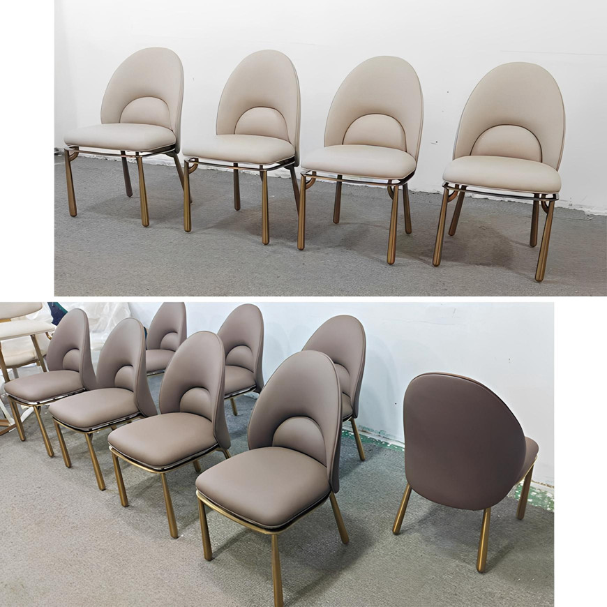 Modern Leather Dining Chairs With Gold Legs