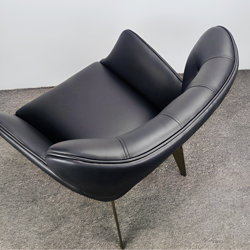 Modern Black Leather Dining Chair
