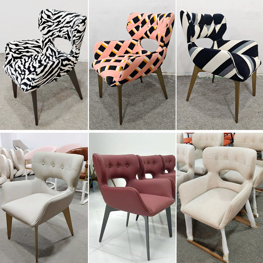 Tufted Black Leather Dining Chairs In Different Fabric Options